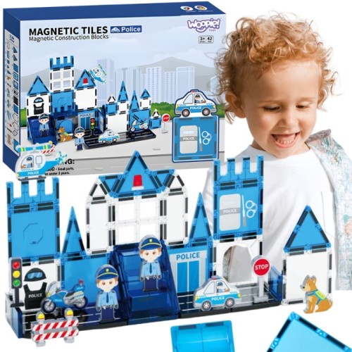 Klocki magnetyczne 3D Komisariat Policji 42 elementy