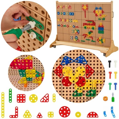 Zestaw geometrycznych kształtów Masterkidz do paneli STEM 260 elementów