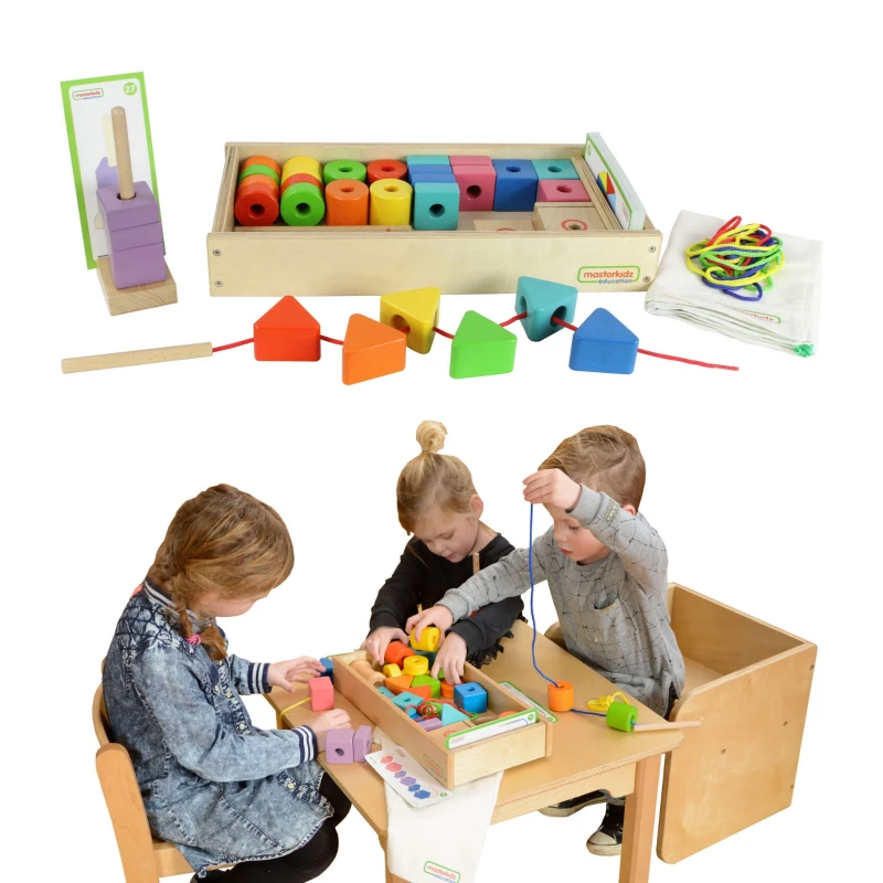 Drewniana Nawlekanka Sznurowanka Montessori