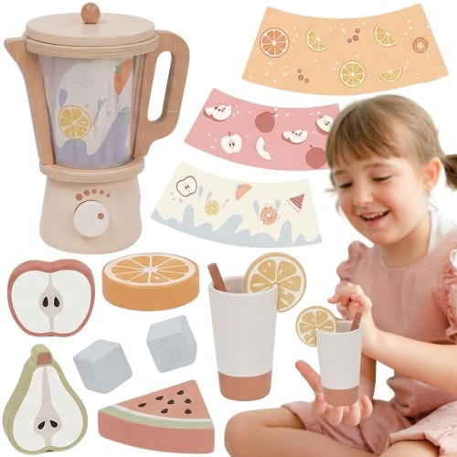 Drewniany blender kuchenny Tooky Toy z 18 akcesoriami