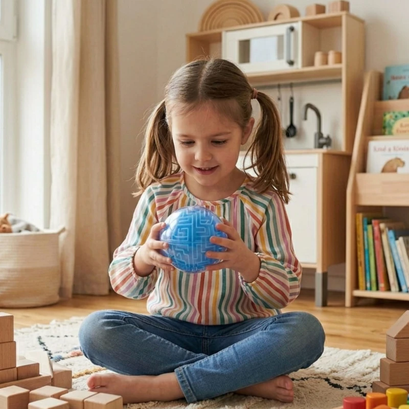 Niebieska Kula Labirynt 3D Gra Zręcznościowa Amaze Ball