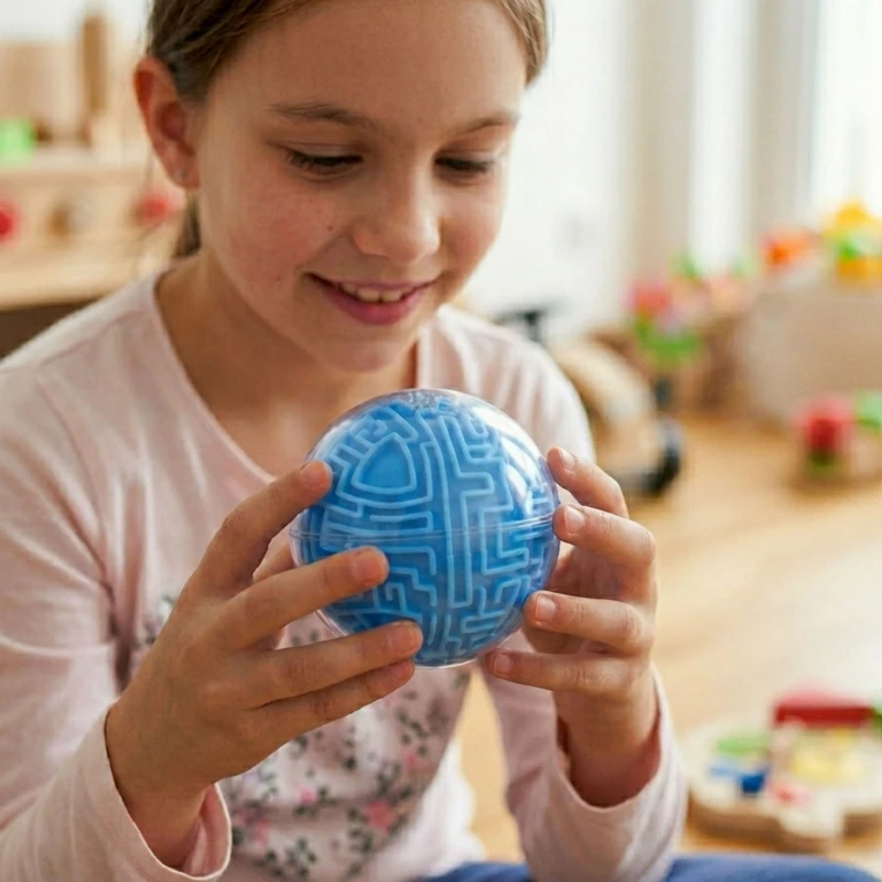 Niebieska Kula Labirynt 3D Gra Zręcznościowa Amaze Ball