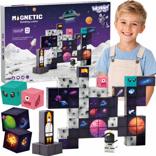 Magnetyczne kostki konstrukcyjne Kosmos 74 elementy