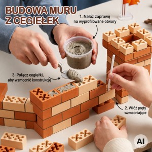 Zestaw Konstrukcyjny z Cegieł Zamek 273 el. Cegiełki Budowlane