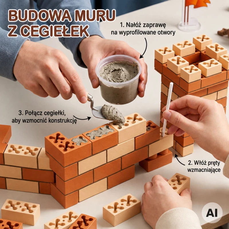 Zestaw Konstrukcyjny z Cegieł Zamek 273 el. Cegiełki Budowlane