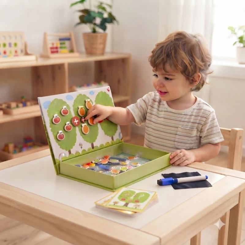 Drewniana Gra Magnetyczna Układanka Montessori