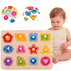 Puzzle Układanka Montessori Nauka Kształtów z Pinezkami