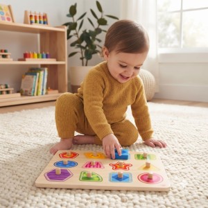 Puzzle Układanka Montessori Nauka Kształtów z Pinezkami
