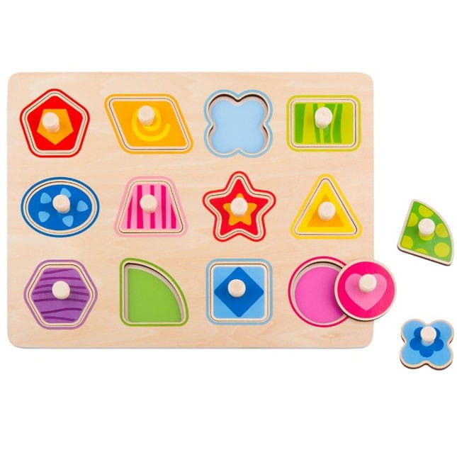 Puzzle Układanka Montessori Nauka Kształtów z Pinezkami
