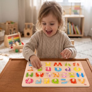 Puzzle Układanka Montessori z Pinezkami Alfabet