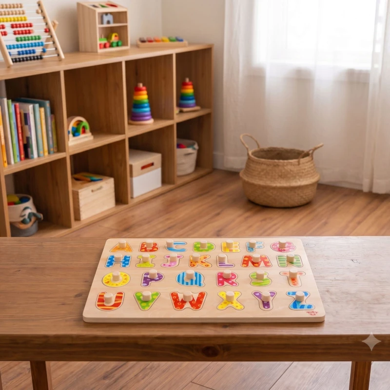 Puzzle Układanka Montessori z Pinezkami Alfabet