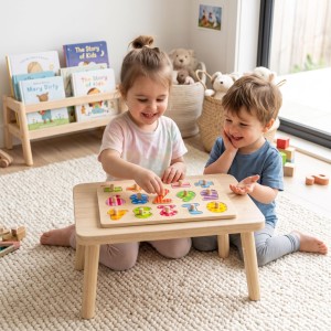 Drewniane Puzzle Nauka Liczenia Układanka Z Pinezkami Cyferki