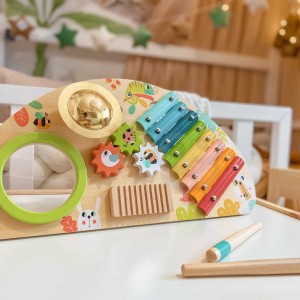 Wielofunkcyjny Instrument Centrum Muzyczne Ksylofon Zębatki Tarka Bębenek Talerz Pałeczki