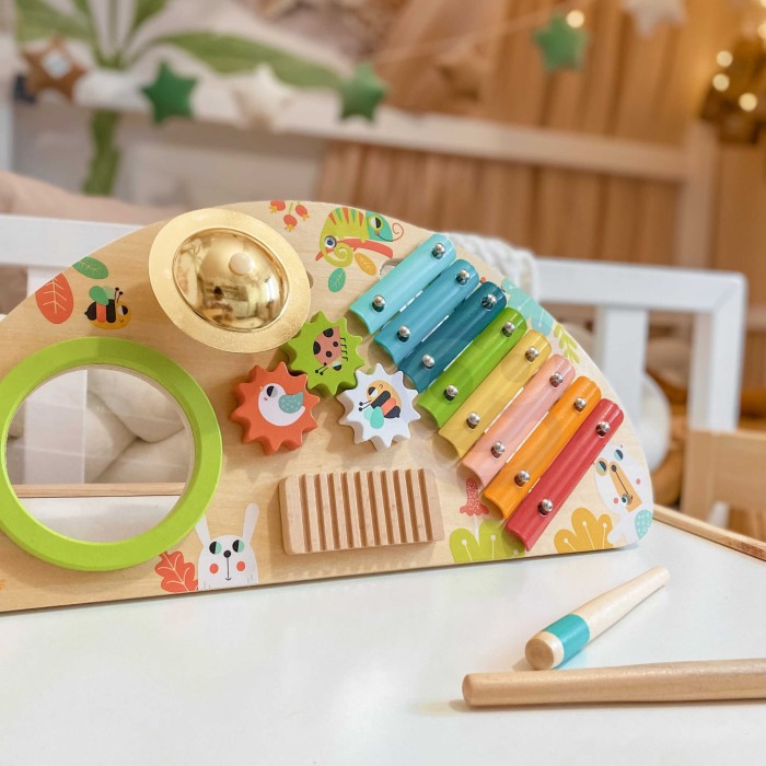 Wielofunkcyjny Instrument Centrum Muzyczne Ksylofon Zębatki Tarka Bębenek Talerz Pałeczki