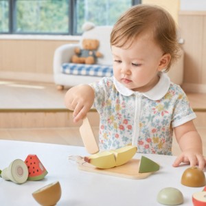 Drewniane Owoce Do Krojenia Na Rzepy Deska Nóż PolarB Zabawka Edukacyjna