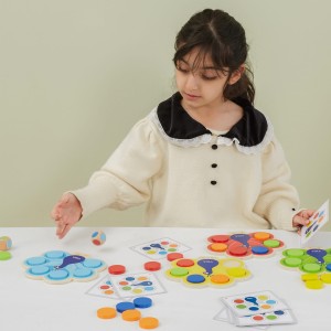 Drewniana Gra Dopasuj Kolory Pawi Ogon Montessori + Karty
