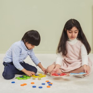 Drewniana Gra Dopasuj Kolory Pawi Ogon Montessori + Karty