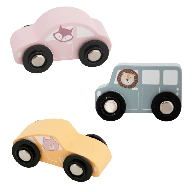 Drewniana Laweta Transporter 3 Samochodziki Autka Kierowca 18m+