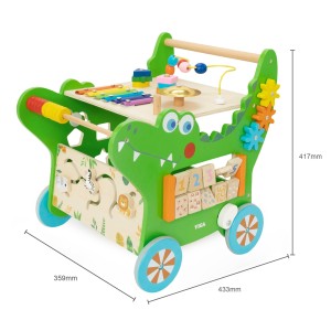 Drewniany Pchacz Edukacyjny Krokodylek 12w1
