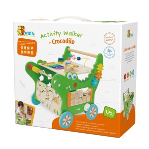 Drewniany Pchacz Edukacyjny Krokodylek 12w1