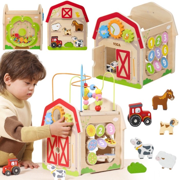 Drewniana Farma 7w1 - Kostka Edukacyjna