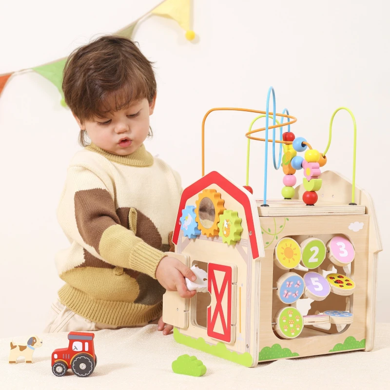 Drewniana Farma 7w1 - Kostka Edukacyjna