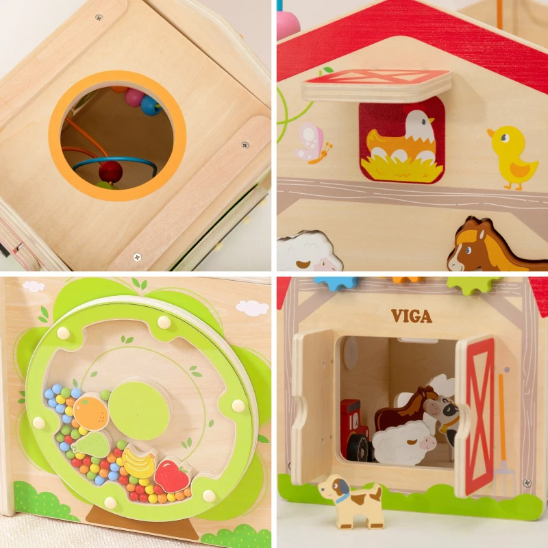 Drewniana Farma 7w1 - Kostka Edukacyjna